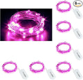 CYLAPEX 6 Pack Pink Fairy Lights String Battery Operated Fairy Lights Firefly Lights LED Starry String Lights 3.3ft 20 LEDs Silvery Copper Wire for Christmas DIY Decoration Costume Wedding Party