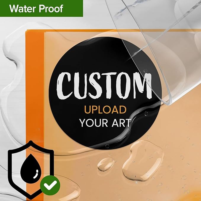 Custom Stickers for Weddings, Birthdays & Businesses - Personalized Labels with Your Logo - Waterproof, Fade and Heat Resistant - Pack of 100-1000 (Custom Text, 5 Inch)