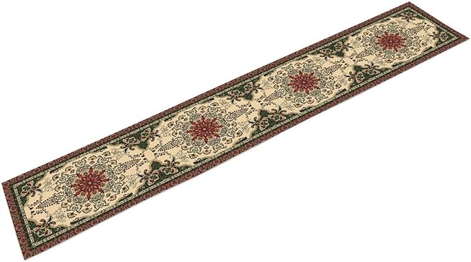 Vintage Paisley Bohemian Table Runner Beige Red Rustic Farmhouse Home Kitchen Table Dining Coffee Room Garden Party Wedding Decor 13x60in