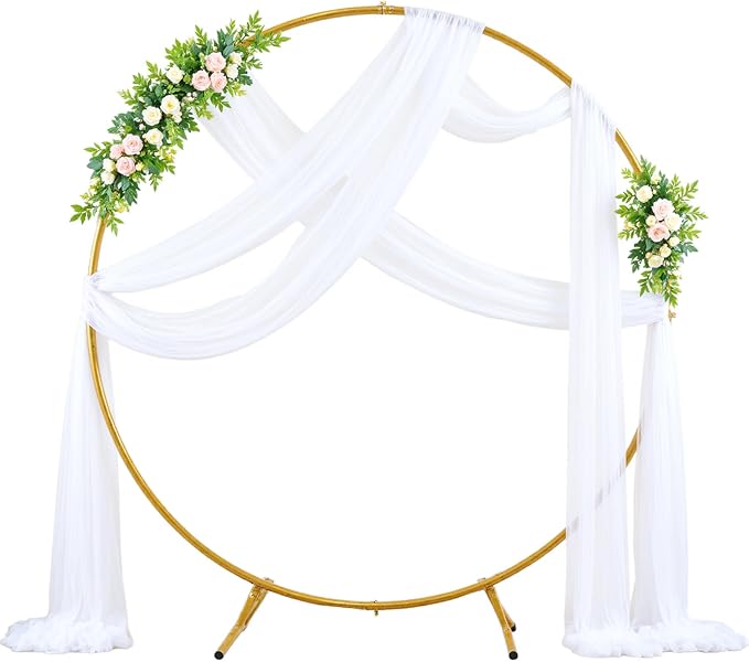 Wedding Arch Draping Fabric Backdrop 1 Panel 60" x 26Ft White Arch Drapes Curtains for Wedding Reception Sheer Tulle Backdrop Curtain for Ceremony Birthday Party Arbor Ceiling Decorations