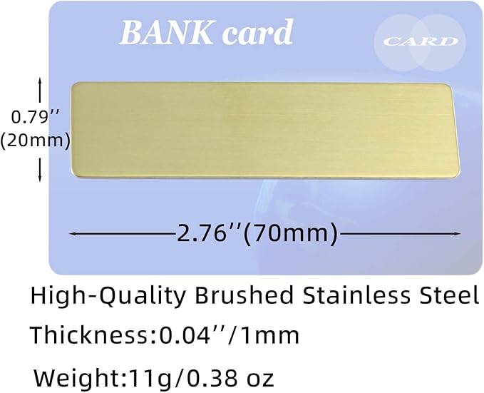 2pcs Stainless Steel Gold Custom Name Tags with Pin or Magnet Adhesive Tape,Personalized,Customizable Name Tags,Custom ID Badge,Metal Name Tag for Cops,Nurses,Doctors(Gold x 2)