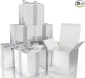 COTOPHER Small Gift Boxes 25 Pack 5x5x5 inches Silver Gift Boxes with Lids for Gifts, Crafting, Wedding Party Favor, Cupcake Boxes, Candy, Bridesmaids Proposal Box with Ribbons and Stickers