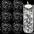 50 PCS Artificial Floating Beads for Centerpieces Vases, Clear 8+3mm String Beads for Wedding Party Faux Pearl String for Decorating, String Pearls for Crafts Vase Filler