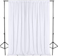 DWCN 10x10 FT White Backdrop Curtains for Parties, Photography Backdrop Drapes with Rod Pockets for Wedding Decorations Stage Birthday Family Gatherings, 2 Panels 5ft x 10ft