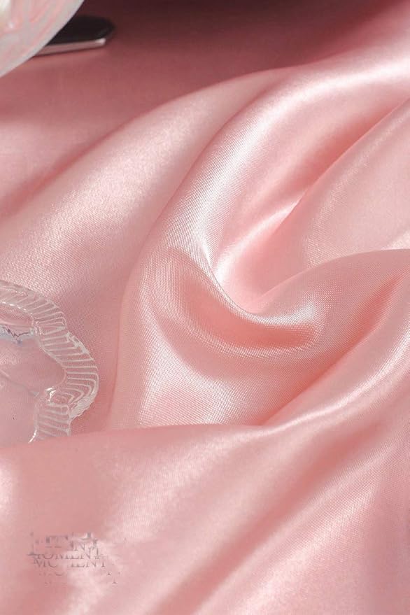 MDS Pack of 75 PCS Satin Chair Sashes Charmeuse Sateen Dining Chair Bows Ribbon Ties Back Sash for Wedding Party Birthday Home Hotel Restaurant Banquet Decoration (7 x 108 Inch, Blush Pink)