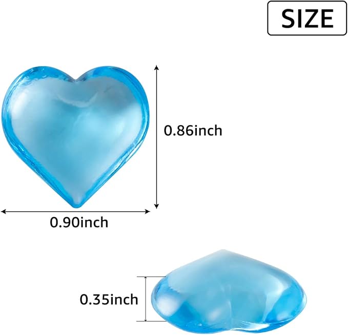 Acrylic Hearts Shaped Crystals Gems Light Royal Blue for Table Scatter, Valentine's Day, Wedding, Artwork, Birthday Party Decoration, Favor Vase Filler (150 Pieces)
