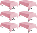 sancua 6 Pack Pink Tablecloth 60 x 102 Inch, Rectangle Table Cloth for 6 Feet Tables - Stain and Wrinkle Resistant Washable Polyester Table Cover for Dining Tables, Buffet Parties and Camping