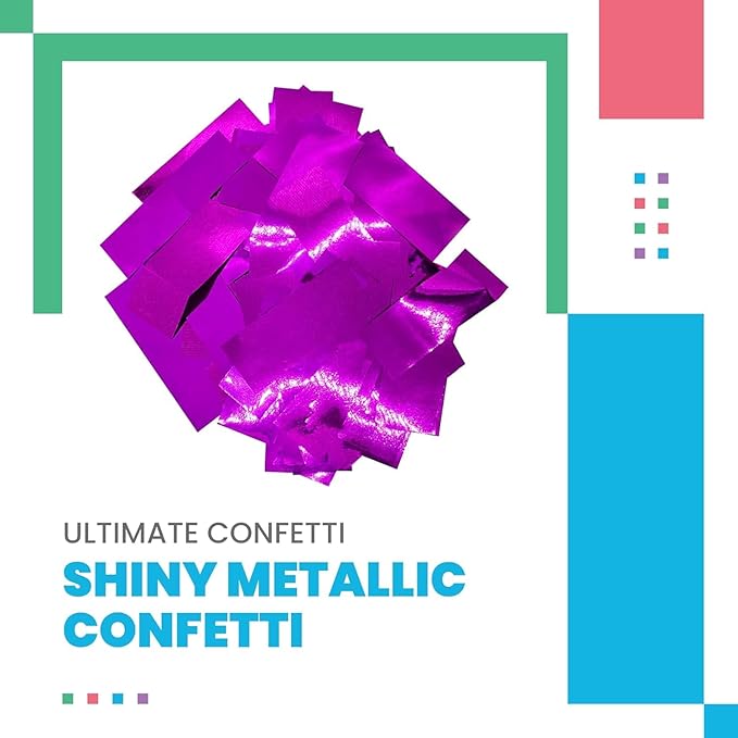 Ultimate Confetti, Fluttering Purple Mylar Shiny Foil Metallic Confetti – Rectangular Light-Weight and Slow-Falling Party Confetti for Cannon and Launcher use – Best for Celebrations - 30 lb, 480 oz