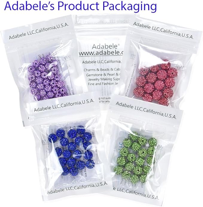 100pcs Adabele Grade A Suncatcher Crystal Rhinestone Pave Loose Beads 12mm Aquamarine Blue Polymer Clay Disco Ball Spacers Compatible with Shamballa All Craft Jewelry Making DB12-10