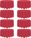 8 Pack Red Round Tablecloth 90 Inch Red Table Cloth Stain and Wrinkle Resistant Reusable and Washable Polyester Fabric Table Covers for Buffet Wedding Party and Banquet