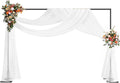 HAITRAL Black Backdrop Banner Stand 10x7 FT,Square Wedding Arch Balloon Metal Frame,Heavy Duty Background Stand Kit,Adjustable Photo Backdrop Stand for for Parties Birthday Video Studio