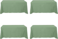 BRILLMAX 4 Pack Sage Green Tablecloths for 6 Foot Rectangle Tables 90 x 132 Inch - 6ft Rectangular Bulk Linen Polyester Fabric Washable Cloth Cover for Wedding Reception Banquet Birthday Party