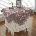 vctops Damask Lace Patchwork Tablecloth Luxury Square Small Table Cover Elegant Floral Embroidered Lace Table Cloth for Party Kitchen Dinning Picnic Decoration (Type F,32"x32")