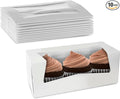 MT Products White Cupcake Boxes 9" x 4" x 3.5" - Bakery Boxes with Window (Pack of 10) - Made in USA