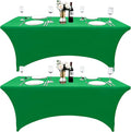2-Pack 6ft Spandex Table Covers for Rectangle Standard Folding Tables - Wrinkle Resistant Stretch Tablecloths - Ultimate Fitted Table Protector for Parties, Trade Shows, Banquet