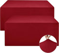 Nasitos Spandex Fitted Table Clothes, 2 Pack - 48 x 24 Inch - Red Rectangle Tablecloths for 4 Foot Tables, Fabric Table Cover Protector for Folding Table, Parties, Craft Show, Trade Show