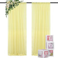 DUOBAO Pastel Yellow Chiffon Backdrop Curtains - 2 Panels 29" x 120" Semi-Sheer Wedding Drapes for Elegant Events & Party and Photography Living Room Curtains