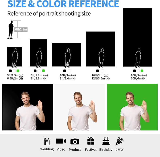 HEMMOTOP White Photography Backdrop, 10x8 ft White Photo Backdrops Background Curtain for Photoshoot, Video Recording, Photographic Studio, Picture, Party, Photos, Product (Backdrop only)