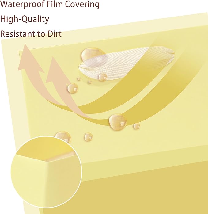 Beige Yellow Paper Gift Bag Small Square Bottom Kraft Carboard Paper Bags With Handles (Beige Yellow, 6 x 6 x 6 in, 10 CT)