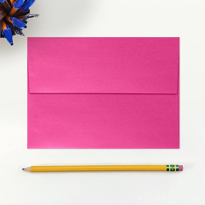 LUXPaper A7 Invitation Envelopes | Peel & Press | 5 1/4" x 7 1/4" | Azalea Metallic | 80lb. Text | 250 Qty
