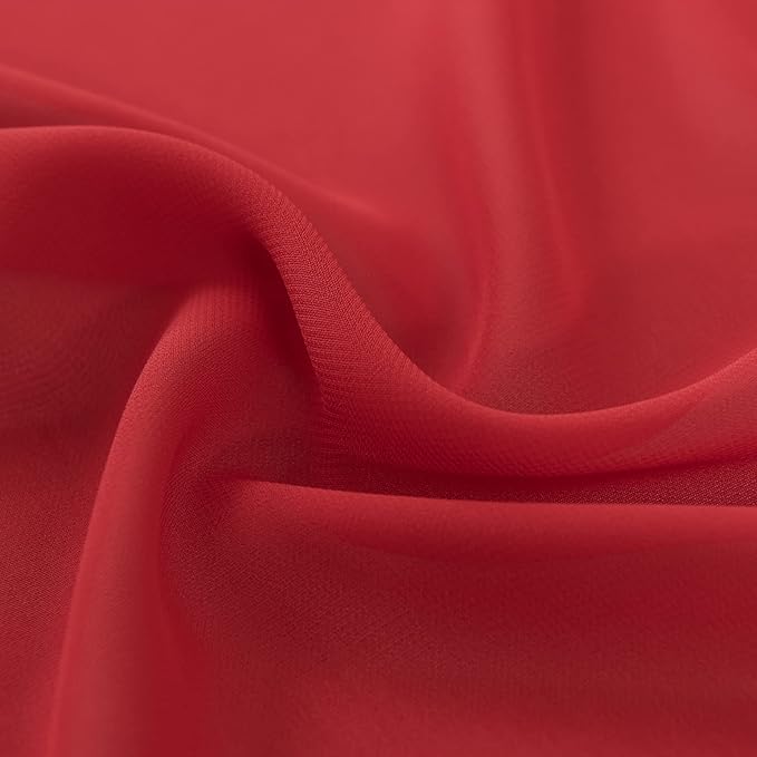 6Pack 9ft Chiffon Table Runner 14x108 Inch Sheer Romantic Table Runner for Wedding Birthday Party Bridal Shower Outdoor Decoration-Red