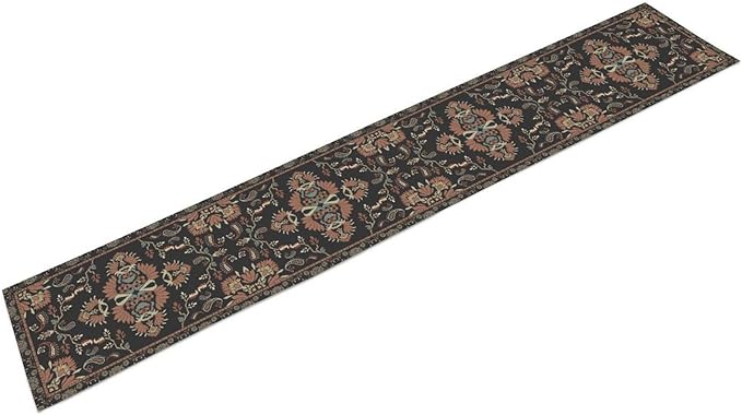 Boho Paisley Farmhouse Table Runner, Vintage Red Blue Retro Flower Rustic Country Style Floral Print Pattern for Home Kitchen Table Decor Dining Coffee Room Garden Party Decor 13x108in