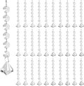 100 Pack Hanging Crystals - Clear Acrylic Prisms Pendant Ornaments for Christmas Tree, Centerpieces, Chandelier, Window & Home Decor, Ideal for Weddings, Parties Decorations (Diamond)