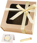 TIACABO Rose Gold Gift Box with Window,7.5"x7.5"x3.1" Bridesmaid Boxe for Gifts Giving,Birthday Gift Boxes with Magnetic,Closure Lid Gifts Boxes for Presents,Cute Box,Luxury for Gift Packaging
