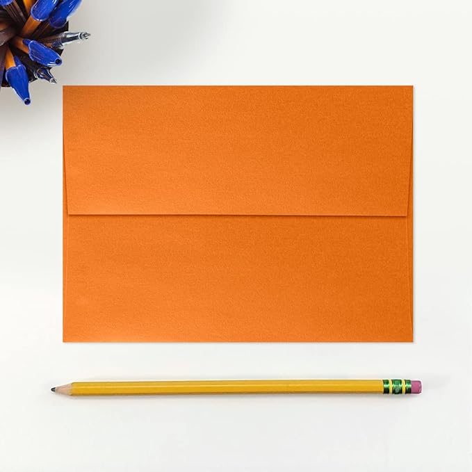 LUXPaper A7 Invitation Envelopes | Peel & Press | 5 1/4" x 7 1/4" | Flame Metallic | 80lb. Text | 50 Qty