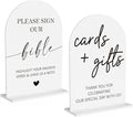 2Pcs Sign Our Bible Wedding Sign Cards and Gifts Signs for Wedding Engagement Party Bridal Shower Baby Shower Table Desk Acrylic Decor