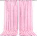 PARTISKY 10x10ft Pink Chiffon Sheer Backdrop Curtains, Wrinkle-Free Wedding Backdrop Drapes for Birthday Party Ceremony Arch Stage Decor Background for Photography 5x10ft,2 Panels