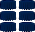 BRILLMAX 6 Pack Navy Blue 132 Inch Round Tablecloths Fit 72" Tables (Floor-Drop) - Circle Bulk Linen Polyester Fabric Washable Cloth Cover for Wedding Reception Banquet Birthday Party Buffet