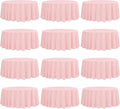 fani 12 Pack 90 Inch Round Tablecloth Pink Polyester Fabric Table Cloth for Round Table,Washable Table Cover for Wedding Party Dining Table Buffet Banquet Restaurant and Camping