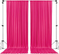 AK TRADING CO. 10 feet x 10 feet Polyester Backdrop Drapes Curtains Panels with Rod Pockets - Wedding Ceremony Party Home Window Decorations - Fuchsia