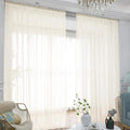 Window Beige Sheer Curtains 145 Inches Long 2 Panels Sheer Curtain Basic Rod Pocket Panel for Bedroom Children Living Room Yard Kitchen (Beige, 52" W x 145" L | 2 pcs)