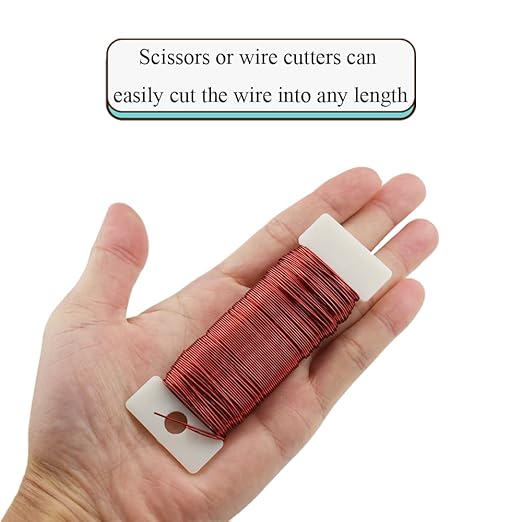 HAHIYO 22Gauge Red Metal Floral Wire - 1 Roll, 38 Yards (115 Feet) - Flexible Paddle Wire for Craft, Christmas Wreath, Flower Arrangement, Bouquet Wrapping, Wedding, DIY