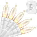 Battery Operated String Lights Christmas Lights 16ft 50 LED String Lights Decorative White Wire for Indoor Outdoor Wedding Party Home Garden Waterproof Warm White