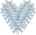 50pcs 3.5" Light Blue Satin Ribbon Bows Twist Ties Bows Wine Bows Tie with Fish Tail Cutting (Lt.Blue)