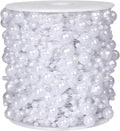 98FT Pearl Beads String Garland, 8mm 3mm White Faux Pearl Beads Roll Strand Bulk for Wedding Party Flower Christmas Decoration DIY Craft