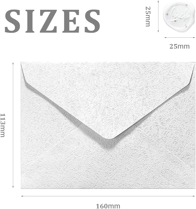 30 Pieces A6 Envelopes with 30 Seal Stickers, 6.32 x 4.45 inch Envelopes for 4 x 6 Wedding Invitation Cards, Greeting Cards, Graduation, Birthday Party Invitations, White.