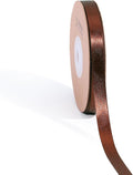 LaRibbons Brown Satin Ribbon 3/8 Inch 50 Yards Thin Luxury Double Faced Firar Brown Silk Ribbon for Flower Bouquet Crafts Gift Wrapping Wedding Christmas Decoration
