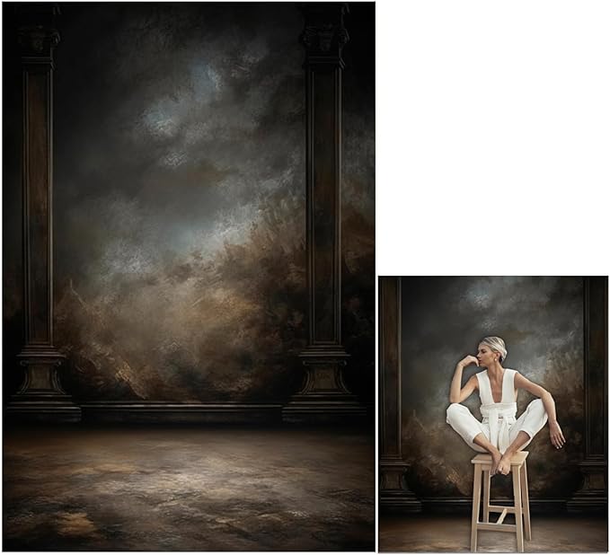 3x5ftDark Vintage Photography Backdrops Portrait Photo Backdrop Wedding Bridal Show Birthday Background for Studio Props