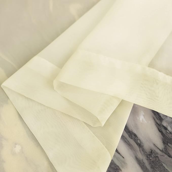 Window Light Yellow Sheer Curtains 60 Inches Width 63 Inches Long 2 Panels Sheer Curtain Clear Curtains Basic Rod Pocket Panel for Home Living Room Bedroom Kids Room Yard Patio Parlor Sliding