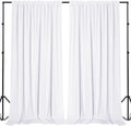 Sugargirl 10x10FT White Backdrop Curtains Polyester Photo Backdrop Drapes Curtains 2 Panels with Rod Pockets for Party Birthday Wedding Photography Home Decoration