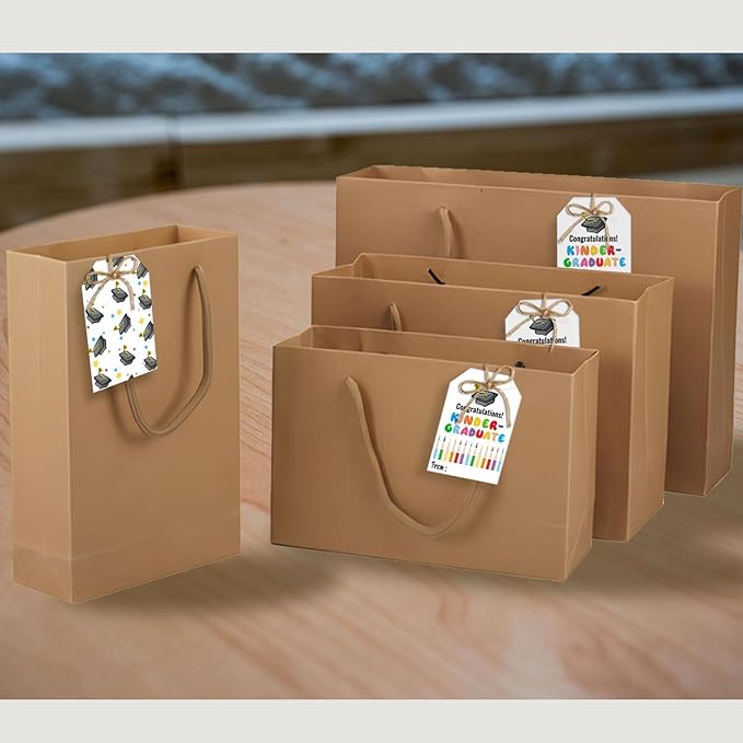 50 Pcs Kindergarten Graduation Gift Tags,Colorful Congratulations Gift Labels for Graduation Party Decoration Favors (Kinder, 2.2 * 3.5)