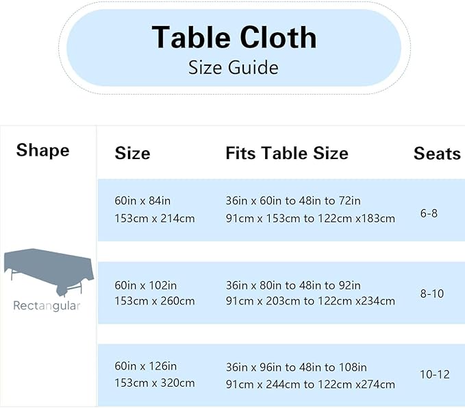 6 Pack Black Rectangle Tablecloths, 60 x 102 Inch, Stain & Wrinkle Resistant Polyester, Perfect for 6FT Tables, Parties, Wedding, Dining