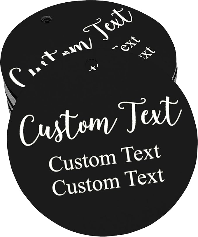 Custom Gift Tag, Personalized Favor Label, Kraft Wrapping Decoration, Wedding Supplies Birthday Party Craft, Thick Paper Hang Card with String (Round Shape)