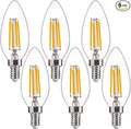 FLSNT 60W Equivalent LED Chandelier Light Bulbs, Dimmable LED B11 E12 Candelabra Base Bulbs, 3000K Warm White, 500LM, 6 Pack