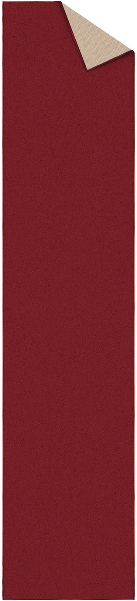 Sweet Home Stores SH Non-Slip Solid Rubberback Indoor Runner Rug for Kitchen, Hallways, Bathroom, Entrance, Bedroom, 2'7" x 12', Red