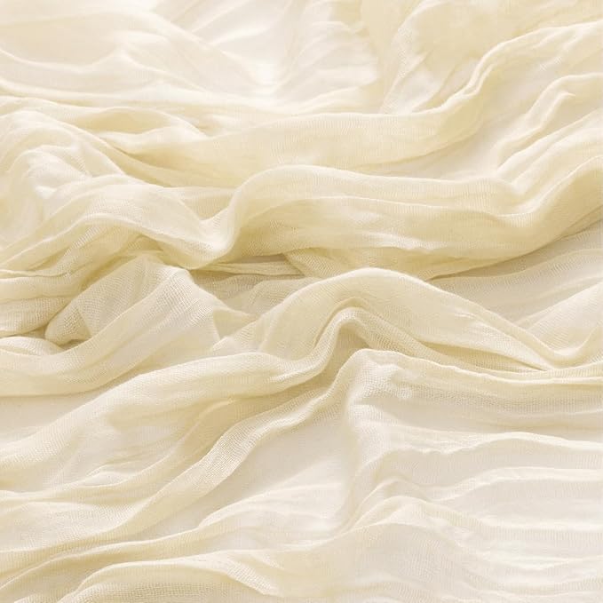 MLMW 10 Pack Beige Table Runner Cheesecloth Boho Gauze Rustic Cheese Cloth Table Runner 160 inch Sheer 13.3ft for Thanksgiving Wedding Party Baby Bridal Shower Birthday